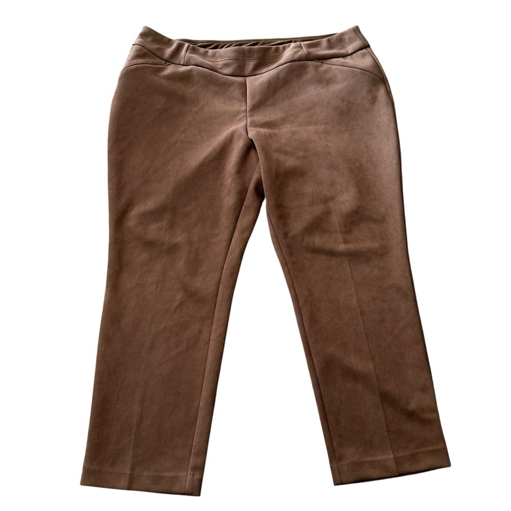 Investments Women’s Brown High Rise Cropped Dress Pants Sz 24W Regular GUC